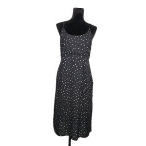 Etiquette Women's Open Back Star Print Black Midi Dress No Size Tag